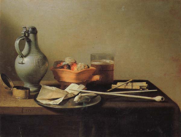 Pieter Claesz Pipes and Brazier